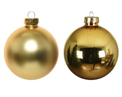 10 MIXED GLASS BAUBLES - GOLD - image 2