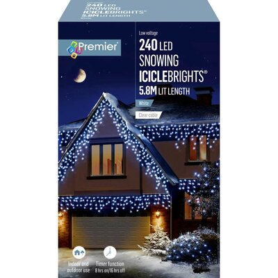 240 LED SNOWING ICICLES TIMER - WHITE - image 2