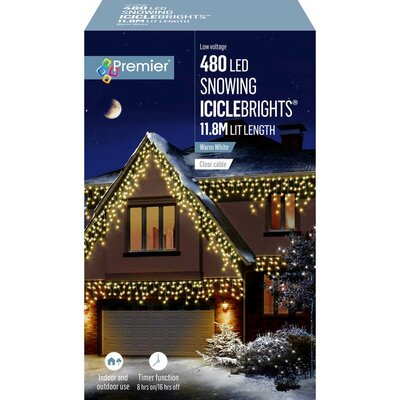 480 LED SNOWING ICICLES TIMER - WARM WHITE - image 2